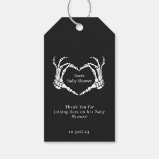 Étiquettes-cadeau Goth minimal Squelette mains Baby shower Favoriser