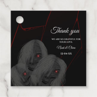 Étiquettes Cadeau Gothic Black White Ghosts - Dark Moody Halloween