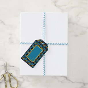 Étiquettes-cadeau Gothique Bleu foncé Noir Rouge Jaune