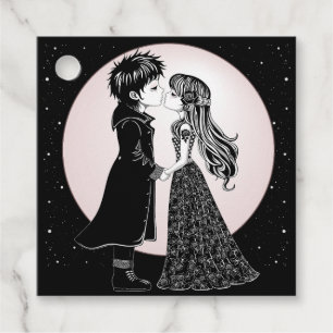 Étiquettes Cadeau Gothique Emo Enfants Kiss Valentine's Day