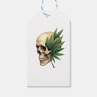 Étiquettes-cadeau Gothique Grunge Esthétique Crâne Tropical Feuille 