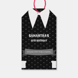 Étiquettes-cadeau Gothique Petite fille en robe noire Anniversaire
