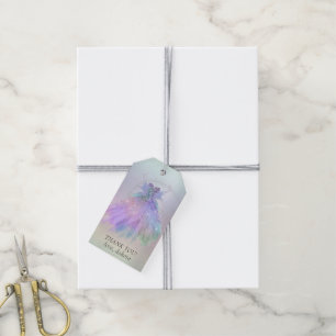 Étiquettes-cadeau Gown Ethereal Fairy Wing   Rainbow Ombre Merci