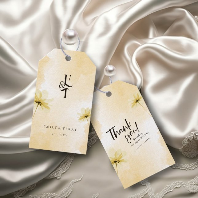 Étiquettes-cadeau Grace de l'heure d'or et Merci de Mariage Monogram (Créateur téléchargé)