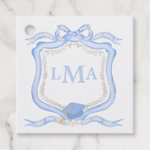 Étiquettes Cadeau Graduation du monogramme de Preppy Wedgewood