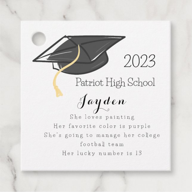 Étiquettes Cadeau Graduation Fun Facts Casquette gradué sur mesure (Devant)