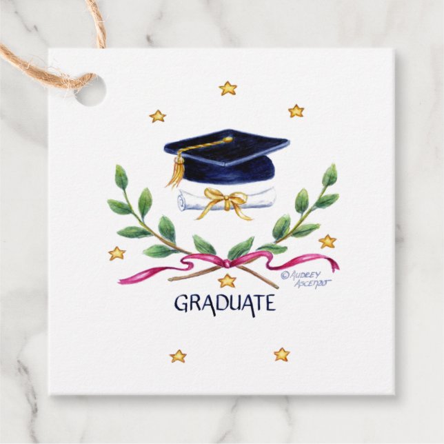 Étiquettes Cadeau Graduation Tags Victory Emblem (Devant)