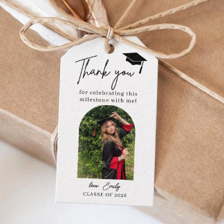Étiquettes-cadeau Graduation Thank You Favor Tag Photo Class 2026