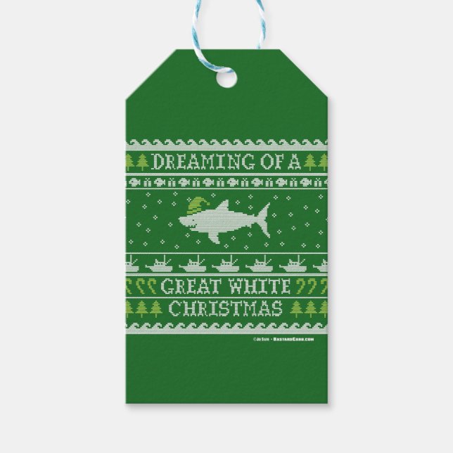 Étiquettes-cadeau Grand blanc Noël Vert laide Sweat (Devant)