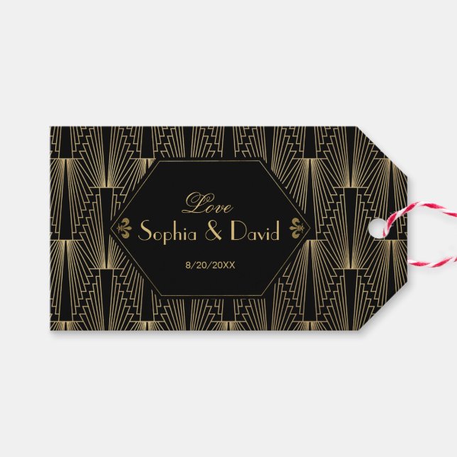 Étiquettes-cadeau Grand Gatsby des années 20 (Devant (Horizontal))