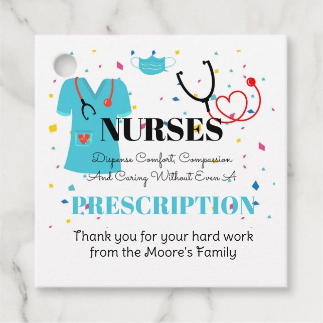 Étiquettes Cadeau grand infirmier comme vous appréciez tag (Devant)