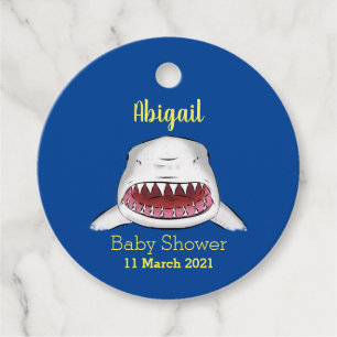 Étiquettes Cadeau Grand requin blanc moyen dessin animé