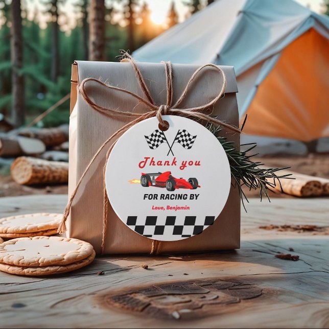 Étiquettes Cadeau Grandir DEUX Fast Race Car Boy 2e anniversaire (Créateur téléchargé)