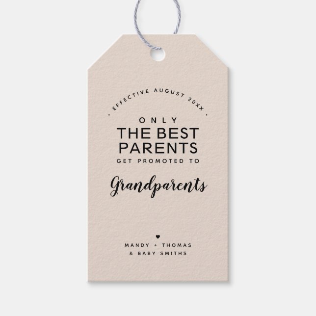 Étiquettes-cadeau Grands-parents | Faire-part de grossesse personnal (Devant)