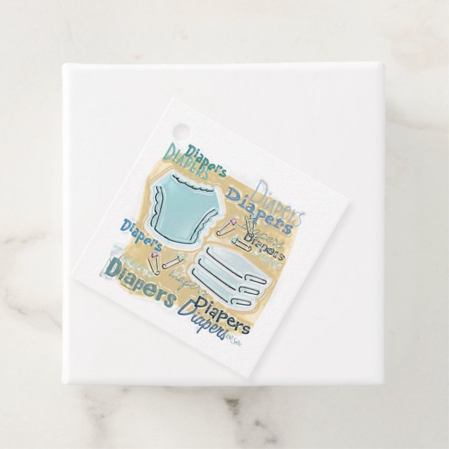 Étiquettes Cadeau Graphiques de baby shower (En situation)