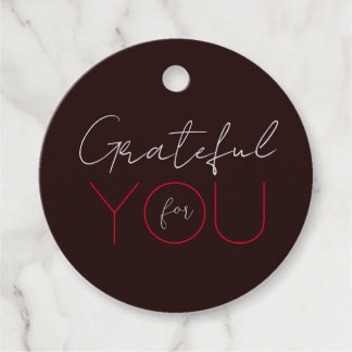 Étiquettes Cadeau "Grateful for you" Mots clés Brown foncés Favorise