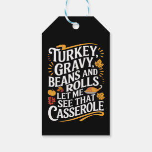 Étiquettes-cadeau Gravy de dinde haricots et petits pains laissez-mo