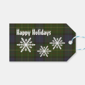 Étiquettes-cadeau Green California tartan plaid Xmas vacances person