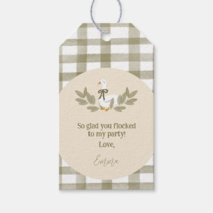 Étiquettes-cadeau Green En vichy Silly Goose Anniversaire Favoriser 