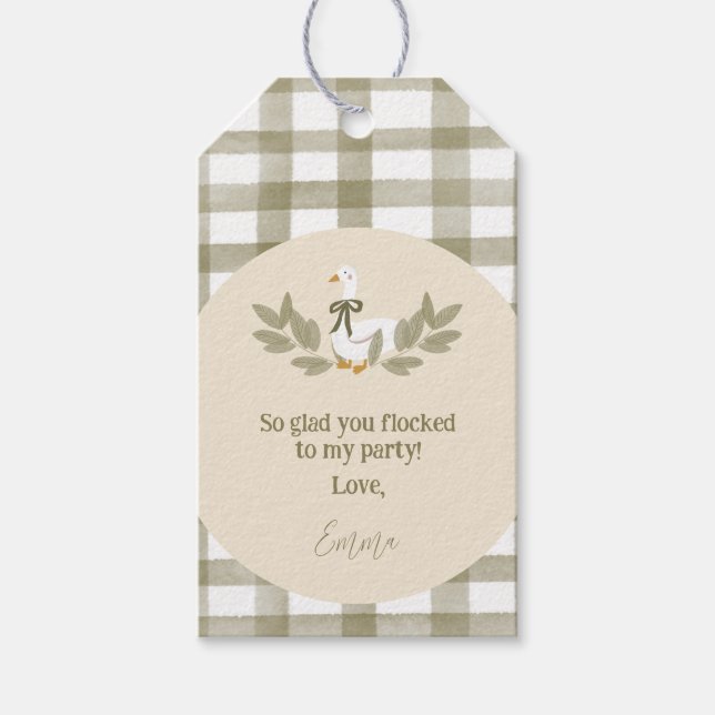 Étiquettes-cadeau Green En vichy Silly Goose Anniversaire Favoriser  (Devant)