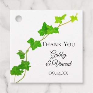 Étiquettes Cadeau Green English Ivy Vine Wedding Favor Tags