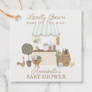 Étiquettes Cadeau Green Farmers Market Farm Baby shower frais