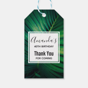 Étiquettes-cadeau Green Leaf Palm Frond Nature Photo Anniversaire Me