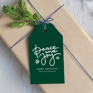 Étiquettes-cadeau Green Peace and Joy Holiday