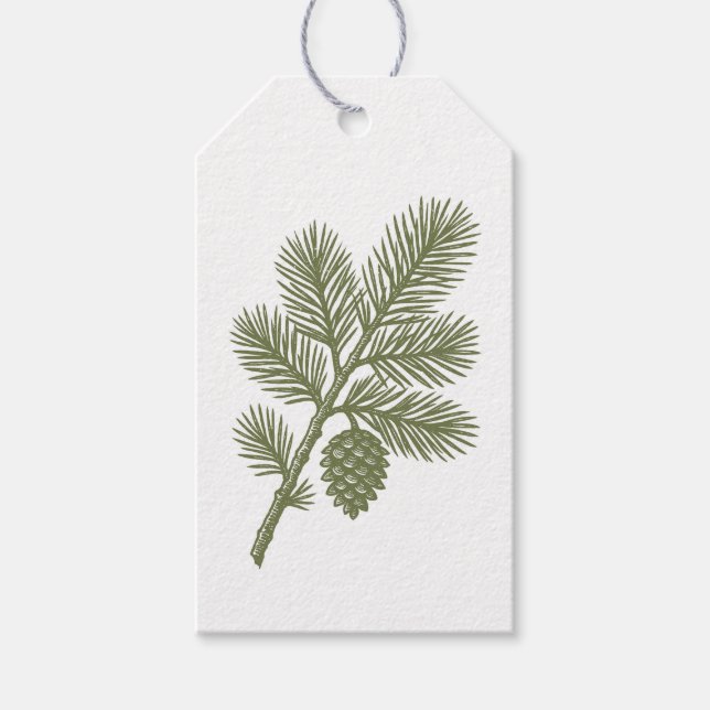 Étiquettes-cadeau Green Pine Branch Tag (Devant)