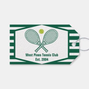 Étiquettes-cadeau Green Stried Tennis Club de Country Personnalisé