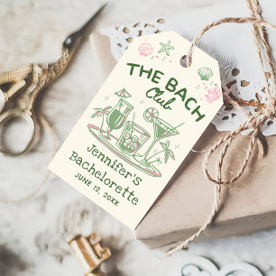 Étiquettes-cadeau Green Whimsical Beach Cocktail Bachelorette Party