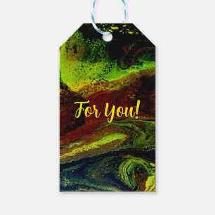 Étiquettes-cadeau Green, yellow colour, for you