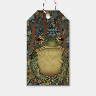 Étiquettes-cadeau grenouille vintage de la forêt de boho