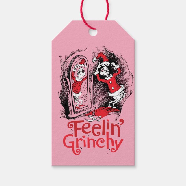 Étiquettes-cadeau Grille | Sentiment Grinchy (Devant)