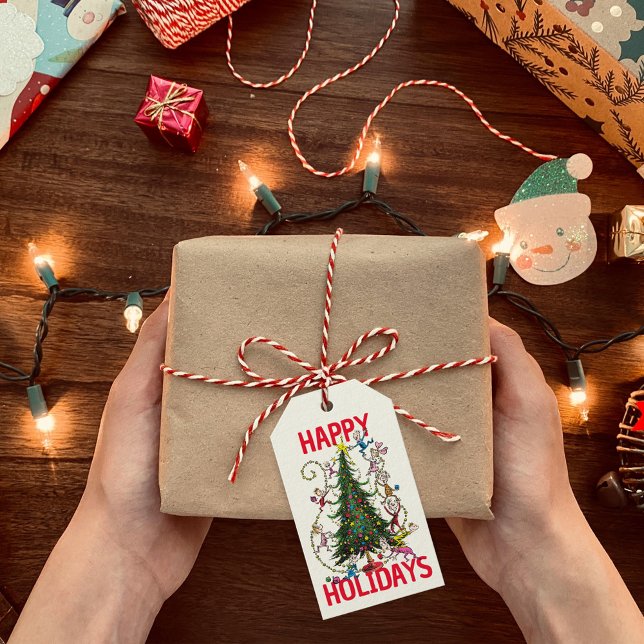 Étiquettes-cadeau Grinch classique | Arbre de Noël (Tag on gift)