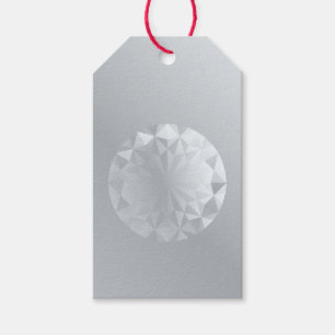 Étiquettes-cadeau Gris en aluminium facetté de gemme