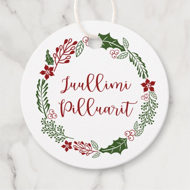 Étiquettes Cadeau Groenland Joyeux Noël, Custom (Devant)