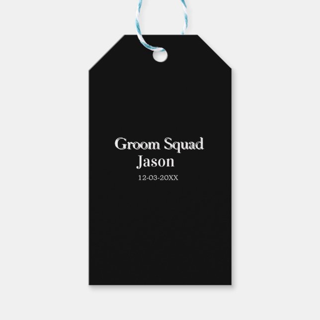 Étiquettes-cadeau groomsman bachelorette party ajouter nom moderne s (Devant)