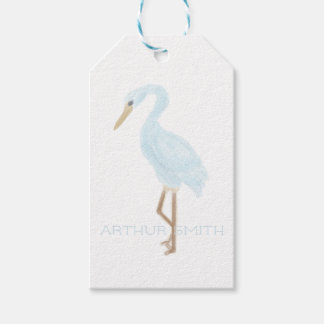 Étiquettes-cadeau Grue bleue aquarelle