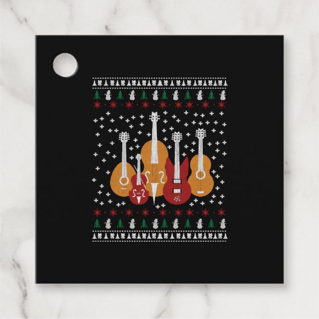 Étiquettes Cadeau Guitar Christmas (Devant)