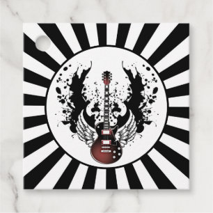 Étiquettes Cadeau Guitare Rock & Roll Party Musicien Rocker Musique