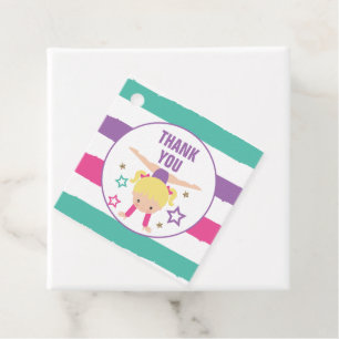 Étiquettes Cadeau Gymnastique Anniversaire Merci Favor Favor Tags
