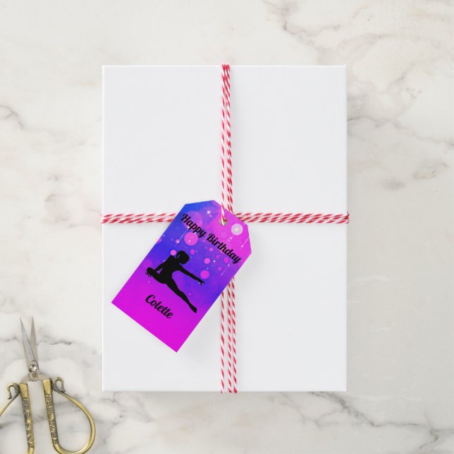 Étiquettes-cadeau Gymnastique Joyeux anniversaire (Avec de la ficelle)