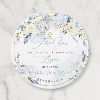 Étiquettes Cadeau H2 Hydrangeas Roses Baptême  Merci