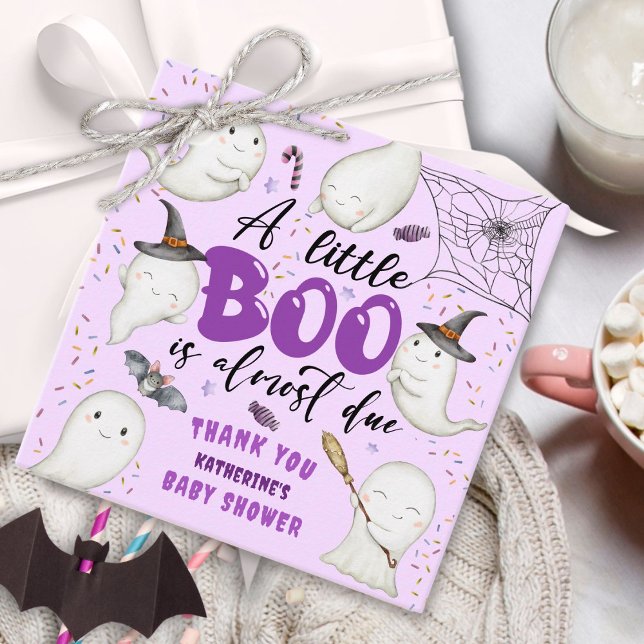 Étiquettes Cadeau Halloween Baby shower Purple Girl mignonne Petit B (Créateur téléchargé)