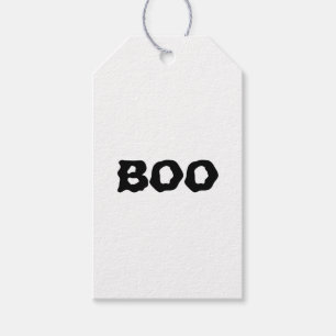 Étiquettes-cadeau Halloween Boo noir et blanc éffrayant blanc faveur