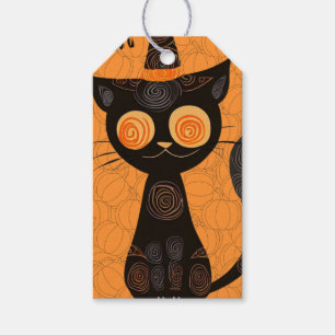 Étiquettes-cadeau Halloween/chat/citrouille/automne