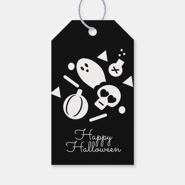 Étiquettes-cadeau Halloween Confetti Saupoudrer de bonbons ou de bon (Devant)