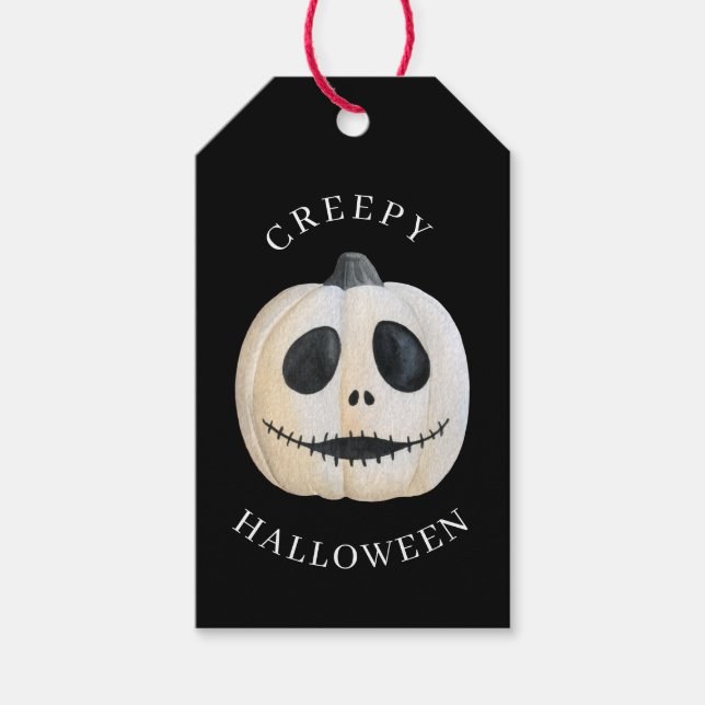Étiquettes-cadeau Halloween Déplaisant gothique Jack-o'-lantern Citr (Devant)