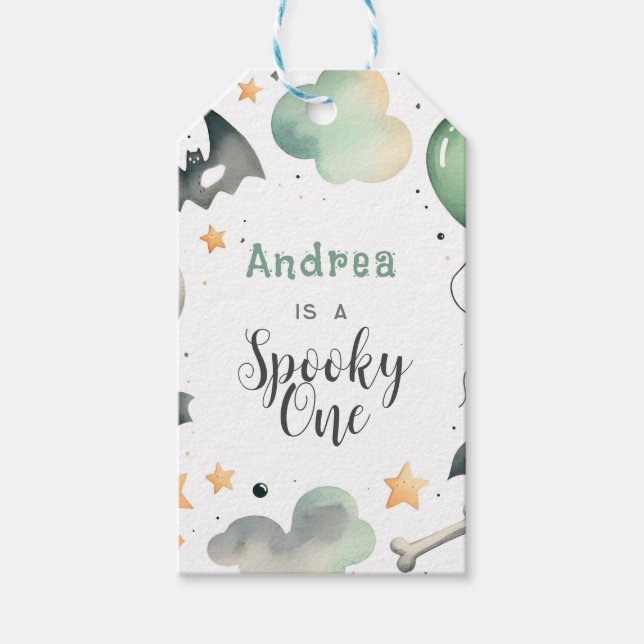 Étiquettes-cadeau Halloween Éffrayant premier (Devant)